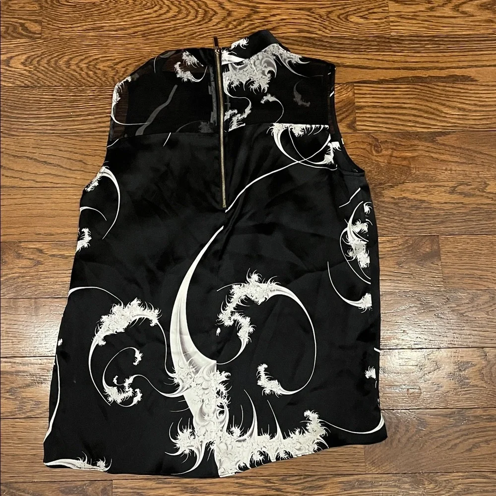 Thomas Wilde XS silk Black and White Sleeveless Top black/white - Picture 3 of 3